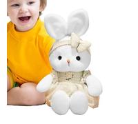 Peluche de lapin rembourrée - de lapin - Jouet doux - Peluche lapin en peluche avec bandeau - 40,6 cm - Lapin étouffant réaliste - Jolis plaques de compagnon pour chambre d'enfant - Dormir