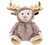 Peluche de Noël, ours en peluche habillé en renne, 28 cm
