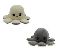 Peluche de Poulpe Réversible Doux Gris + beige Gris G