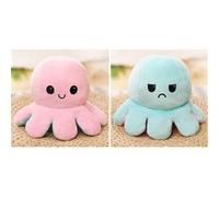 Peluche de Poulpe Réversible Doux Rose + bleu G