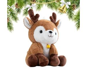 Peluche de renne de Noël douillette et douce à collectionner avec cloches | Peluche renne de Noël pour femmes, enfants, étudiants, canapé, fête, lit, salon
