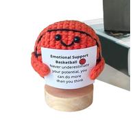 Peluche de soutien motivant - Boule tricotée à la main avec citation inspirante | Balle positive au crochet avec citation inspirante pour les soins du stress, la décoration de la maison, le lieu de