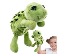 Peluche de tortue - Jouet à main doux de 18 cm, accessoire éducatif pour raconter des histoires, accessoire de scène portable, amusant interactif