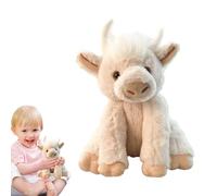 Peluche de vache des Highlands, peluche de vache des Highlands | Peluche musicale de bovins des hautes terres, peluche d'animaux de ferme douce de 9,84 pouces, articulations peuvent bouger, coussin