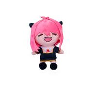 Peluche dérivée de Spy x Family, Anya les yeux mi-clos, en position assise, 22cm