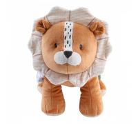 Noukies – Peluche d'activités bébé Babou – Veloudoux et mousseline, caramel