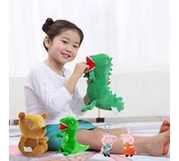 Peluche dinosaure (mini taille, hauteur : 19 cm), adorable ours en peluche (mini taille, hauteur : 21 cm), pendentif Peppa Pig Good Friends, peluche douce, décoration de chambre, poupée de dessin anim