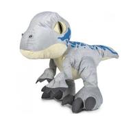 Peluche Dinosaure Velociraptor Blue 27 Cm - Dino Gris - Jurassic World Dominion - Doudou Enfant Nouveaute