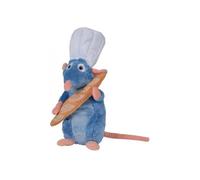 Peluche Disney 33 Cm : Rat Remy Chef De Cuisine Avec Baguette De Pain - Peluche Licence Ratatouille