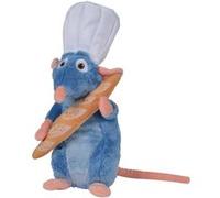 Peluche Disney 33 Cm : Rat Remy Chef De Cuisine Avec Baguette De Pain - Peluche Licence Ratatouille