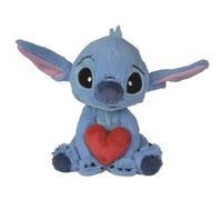 Simba Peluche Disney Stitch avec cœur 25 cm, câlin, dès 0 ans