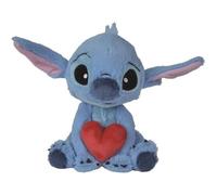 Simba Peluche Disney Stitch avec cœur 25 cm, câlin, dès 0 ans