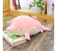 Peluche Douce Dauphin Poisson Oreiller Baleine Oreiller Étudiant Pause Déjeuner Oreiller Poupée De Mariage Rose-90cm