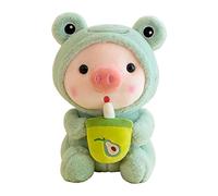 Peluche douce de thé au lait - Coussin - 25 cm - Kawaii Bubble Tea - Cochon - Peluche mignonne - Tasse de thé au lait - Cadeau d'anniversaire pour enfants