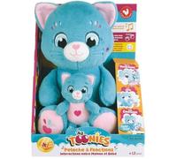 Jemini | Peluche Interactive Chat Maman Et Bébé | 26 Cm | 6 Sons Éducatifs | Doudou Sonore Enfant 12 Mois | Jouet Éveil Sensoriel avec Piles Incluses | Collection Toonies | Cadeau 1 an | 024498