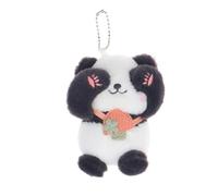 Peluche Douce Panda Keychain avec Masque, Mignon Dessin animé Animal Peluche Dol, Kawaii Charme pour Sac Sac à Dos décoration