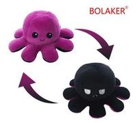 Peluche douce pieuvre réversible BOLAKER® 20cm,Violet et noir G