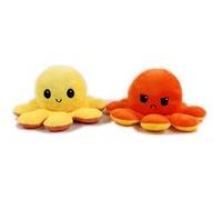 Peluche douce pieuvre réversible jouet 19cm Jaune+orange