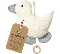 Peluche doudou Canard Musical Mozart 100 % écologique en laine vierge KbA jouet en laine en peluche fabriqué en Allemagne