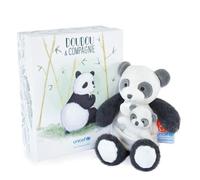 Doudou et Compagnie - Peluche Panda Avec Bébé -25 cm -Beige - Jolie Boîte Cadeau - Bébé & Moi - Unicef - DC3987