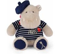 Peluche Doudou et Compagnie Hippo Béret Marinière 26 cm Multicolore