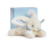 Peluche - DOUDOU ET COMPAGNIE - Lapin Bonbon - Souple - 16cm - Blanche et bleu pastel
