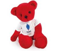 Peluche Doudou et Compagnie Ours équipe de France Rouge JO Paris 2024 Rouge G