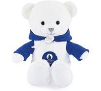 Peluche Doudou et Compagnie Ours Paris 2024 Blanc sweat à capuche bleu JO Paris 2024 Blanc et bleu G