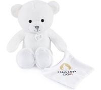 Doudou et Compagnie - Ours Equipe De France - Licence Officielle des Jeux Olympiques De Paris 2024 - Peluche Avec Doudou - Dès la naissance - Pour Bébé - 25 cm - Blanc - JO2448