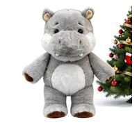 Peluche Doudou Hippopotame Douce et Rembourrée 45 cm Décoration Maison | Hippo Décoratif Pour Maison Bureau Chambre Salon Salle d'Étude Canapé Divan Lit Voiture Intérieur Gris