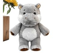 Peluche Doudou Hippopotame Douce et Rembourrée 45 cm Peluche Douce | Hippo Décoratif Pour Maison Bureau Chambre Salon Salle d'Étude Canapé Divan Lit Voitur Gris