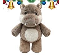 Peluche Doudou Hippopotame Douce et Rembourrée Jouet Interactif Mignon et | Hippo Décoratif Pour Maison Bureau Chambre Salon Salle d'Étude Canapé Divan Lit Voiture Intérieu Brun