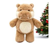 Peluche Doudou Hippopotame Douce et Rembourrée Jouet Interactif Mignon et | Hippo Décoratif Pour Maison Bureau Chambre Salon Salle d'Étude Canapé Divan Lit Voiture Intérieu Kaki