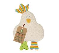 Peluche doudou hochet Poule 100 % écologique en laine vierge KbA et remplissage noyaux de cerises fabriqué en Allemagne