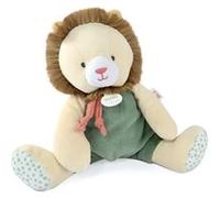 Peluche doudou lion beige et vert Multicolore G