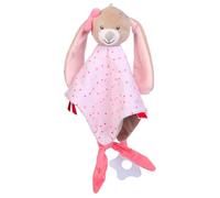 Peluche Doudou Plat, Doudou Peluche Bébé avec Anneau de Dentition, Doudou Lapin Peluche, Doudou Facile à Attraper, Doudou et Compagnon Bébé, Cadeau Naissane pour Filles et Garçons