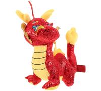 Peluche Dragon Rouge 2024 en Tissu et PP Coton, Jouet Garçon et Filles | Mascotte Zodiaque Chinois, Année du Dragon, Douce et Facile à Nettoyer, Présent Anniversaire Mariage