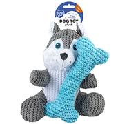 Peluche Duo Husky + os M - 27,5x27,4x16,5cm Multicolore