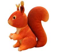 Peluche Écureuil, Animal Doux Et Câlin Simulation D'écureuil Assis Jouet en Peluche Cadeau for Enfants Garçons Et Filles(Orange)