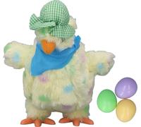 Peluche électronique poulet jouet Lay 3 oeufs danse animal rempli de musique pour les enfants motif point jaune clair 30 cm/11,8in