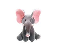 Peluche Éléphant Coucou Couverture Yeux, Chant et Musique, Gris Rose, 32 cm - Doudou Sensoriel