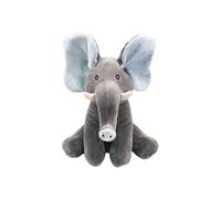 Peluche Eléphant Coucou Couverture Yeux, Chant et Musique, Oreilles Gris Bleu, 32 cm - Doudou Sensoriel