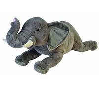 peluche éléphant junior 76 cm en peluche gris/blanc