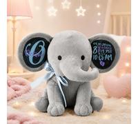 Peluche Éléphant Personnalisée avec Texte pour Bébé, Doudou Éléphant Personnalisable, Coussin Animal en Peluche pour Garçons et Filles, Cadeau de Naissance, Baby Shower et Anniversaire