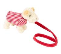 Peluche Elliot Le Chien Avec Manteau Et Laisse 21 X 18 Cm Beige, Rouge, Blanc TU