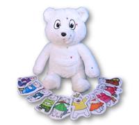 Peluche émotions Ours Kanda 34cm - Aide les enfants à exprimer leurs émotions - Peluche bien-être, douce et apaisante - Avec points d’acupression brodés - EFT - Parentalité positive - Dès 3 ans