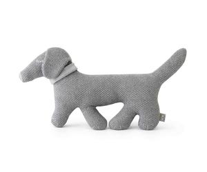 Peluche En Coton Bio Doudou Chien Teckel Gris TU
