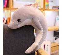 Peluche En Coton Représentant Un Dauphin, Une Vie Marine, Une Poupée Endormie, Un Cadeau De Noël Gris-65cm (0,5kg)