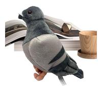 Peluche en forme de colombe garnie - Figurine d'oiseau gris réaliste - Décoration douce - Décoration de poupée d'animaux - Jolie décoration pour la maison, le bureau, le canapé, la voiture, les