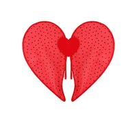 Peluche en forme de cœur rose pour la Saint-Valentin - oreiller en peluche avec ailes - Jouet doux en forme de cœur pour filles et garçons | Costume d'ailes d'ange pour cosplay Dress Up Shiny